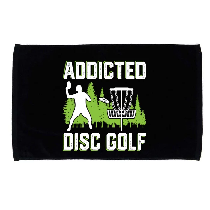 Addicted Disc Golf Tree Frisbee Golf Lovers Gift Microfiber Hand Towel