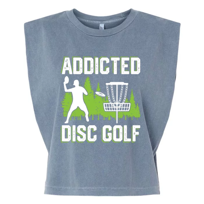 Addicted Disc Golf Tree Frisbee Golf Lovers Gift Garment-Dyed Women's Muscle Tee