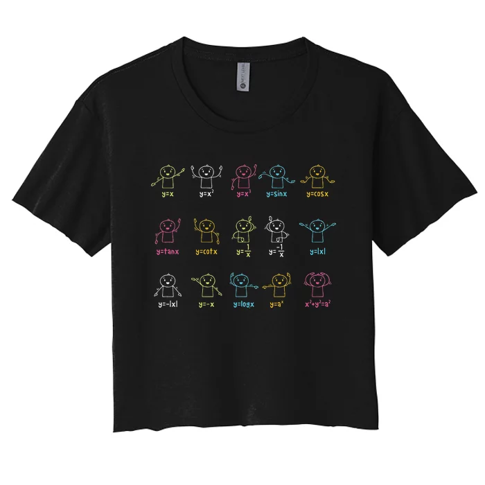 Algebra Dance Graph Figures Math Equation teacher Women's Crop Top Tee