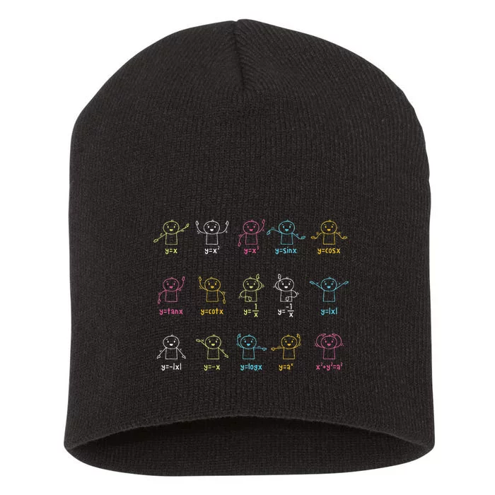 Algebra Dance Graph Figures Math Equation teacher Short Acrylic Beanie