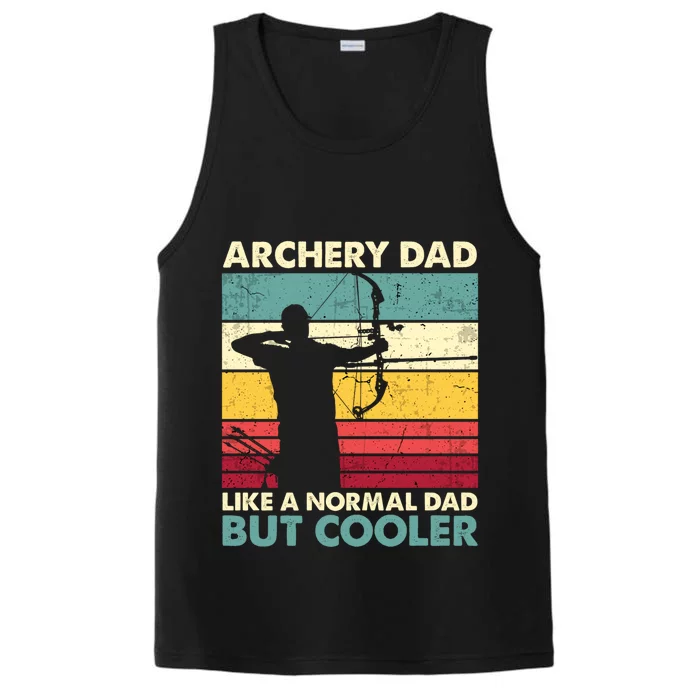 Archery Dad Gift Funny Archer Father's Day Retro Vintage Gift Performance Tank