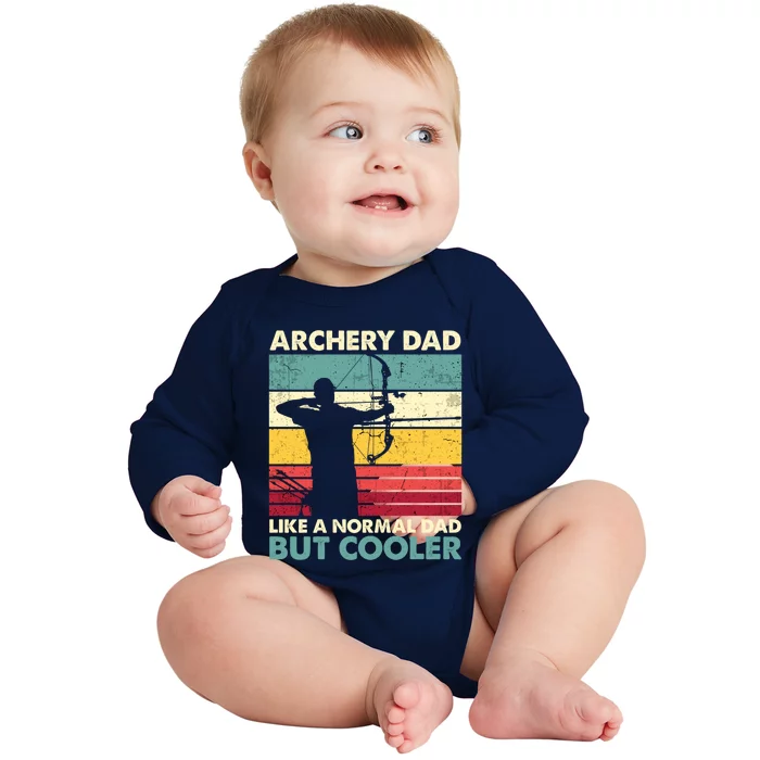 Archery Dad Gift Funny Archer Father's Day Retro Vintage Gift Baby Long Sleeve Bodysuit