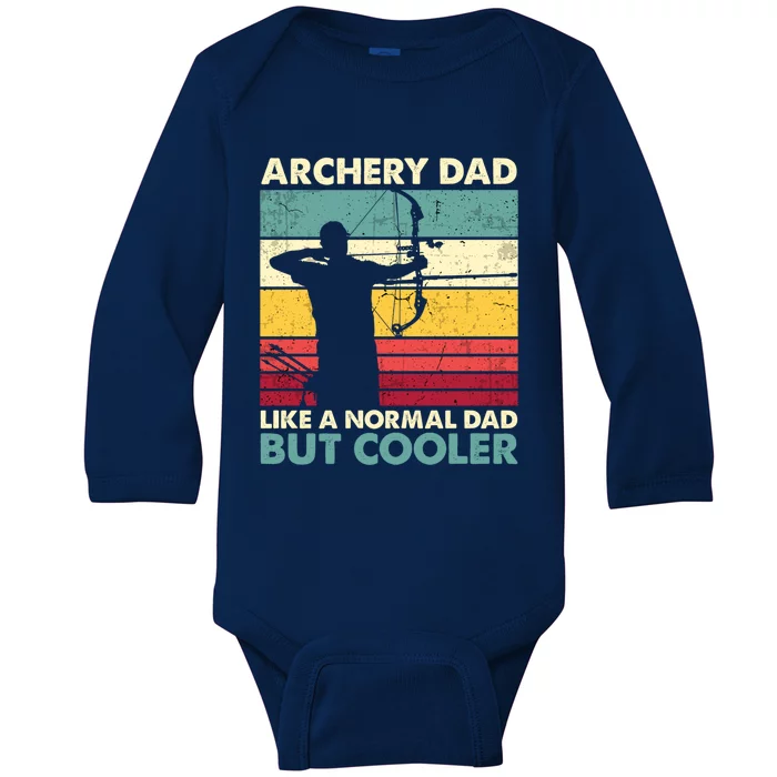 Archery Dad Gift Funny Archer Father's Day Retro Vintage Gift Baby Long Sleeve Bodysuit