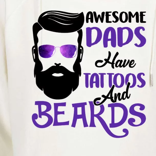 Awesome Dads Have Tattoos And Beards Womens Funnel Neck Pullover Hood