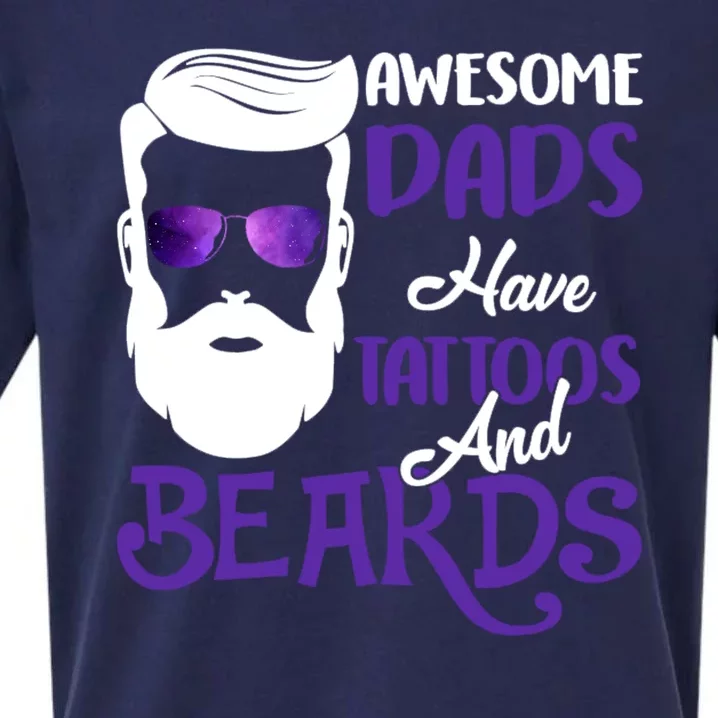 Awesome Dads Have Tattoos And Beards Sueded Cloud Jersey T-Shirt