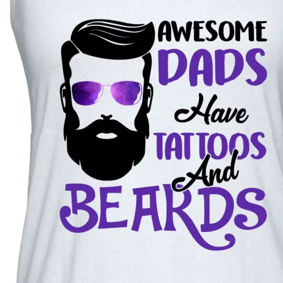 Awesome Dads Have Tattoos And Beards Ladies Essential Flowy Tank