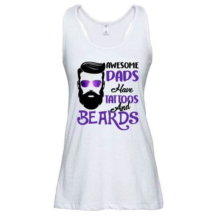 Awesome Dads Have Tattoos And Beards Ladies Essential Flowy Tank