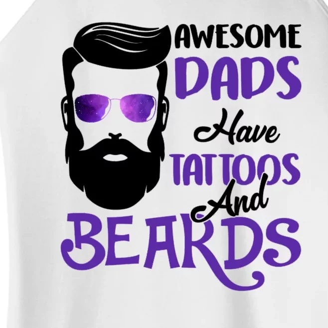 Awesome Dads Have Tattoos And Beards Women’s Perfect Tri Rocker Tank