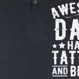 Awesome Dads Have Tattoos And Beards Funny FatherS Day Softstyle Adult Sport Polo