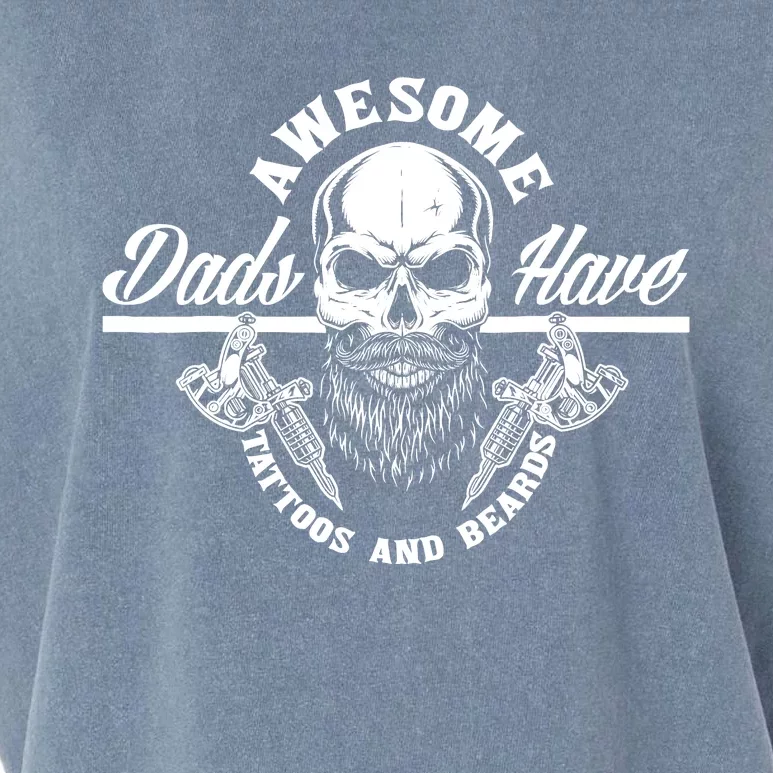 Awesome Dads Have Tattoos And Beards Funny Father Dad Garment-Dyed Women's Muscle Tee