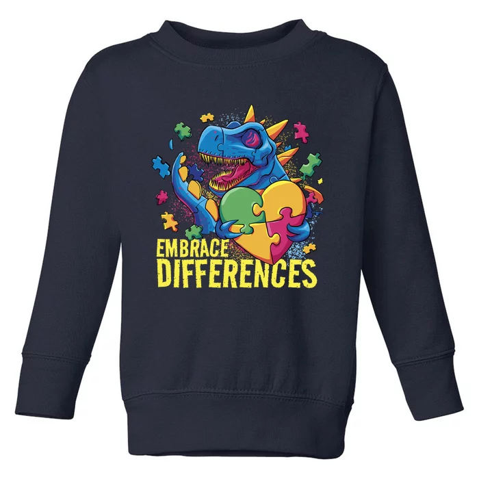 Autism Dinosaur Holding Puzzle Heart Toddler Sweatshirt