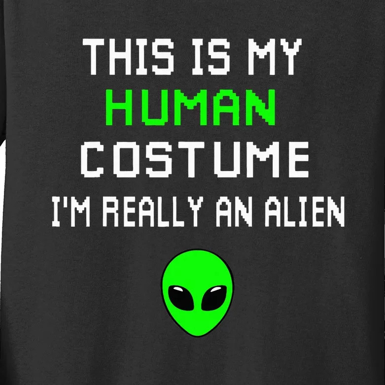 Alien Disguise Hilariously Weird Costume Kids Long Sleeve Shirt