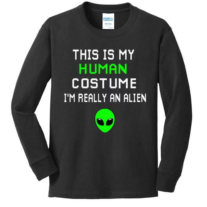 Alien Disguise Hilariously Weird Costume Kids Long Sleeve Shirt