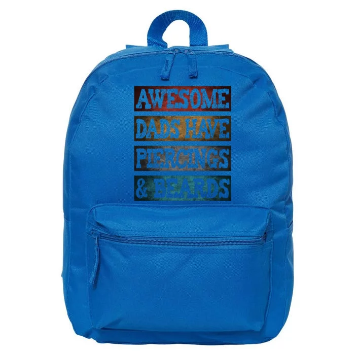 Awesome Dads Have Piercings And Beards Father's Day Gift 16 in Basic Backpack