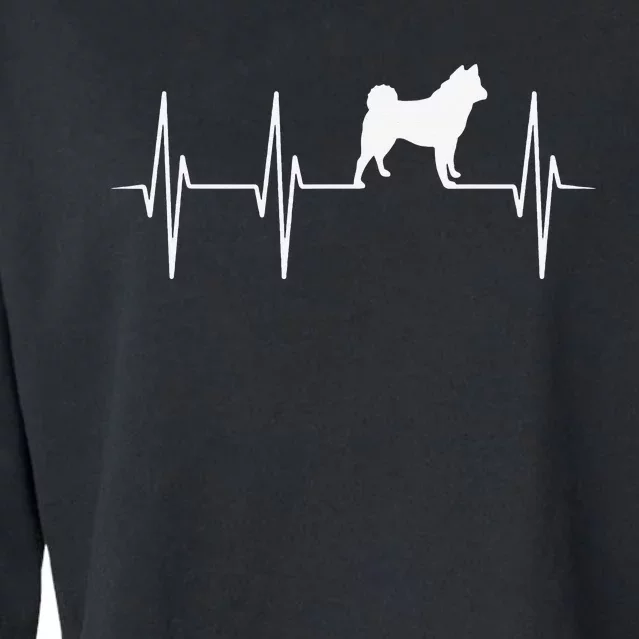 Akita Dog Heartbeat Dog Lover Gift mother's day Cropped Pullover Crew