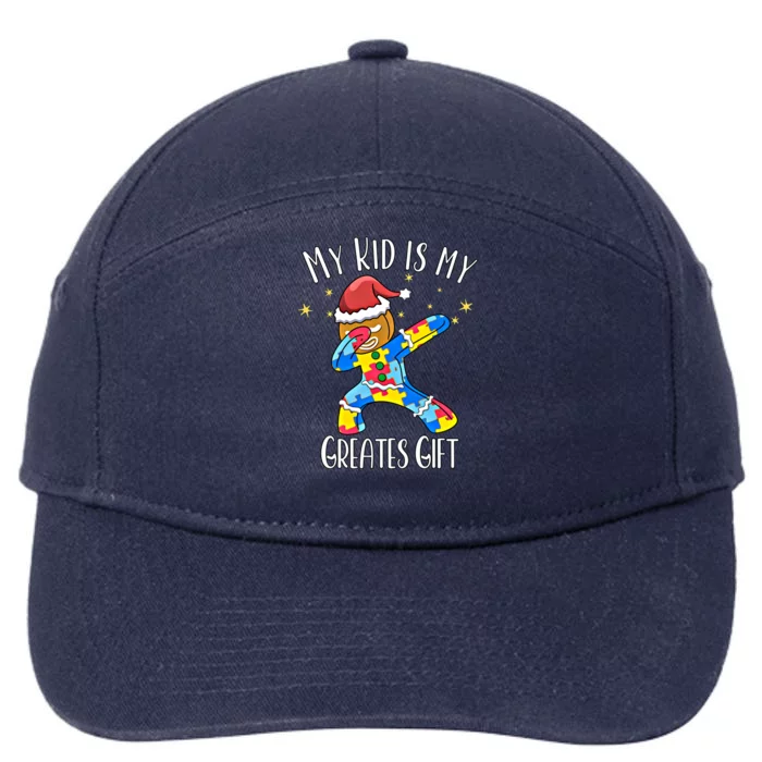 Autistic Dabbing Happy Gingerbread Mom Autism Awareness Gift 7-Panel Snapback Hat