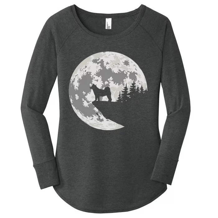 AKITA Dog Halloween Design Apparel Women's Perfect Tri Tunic Long Sleeve Shirt