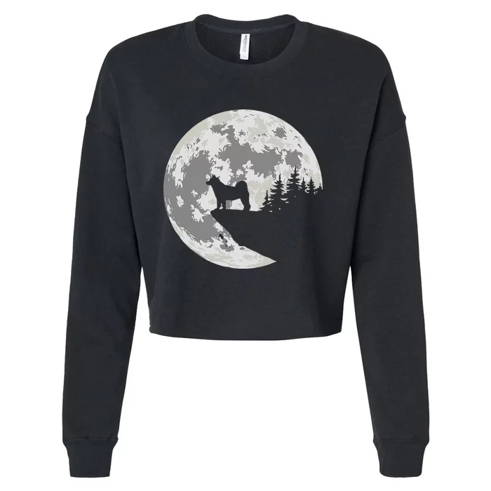 AKITA Dog Halloween Design Apparel Cropped Pullover Crew