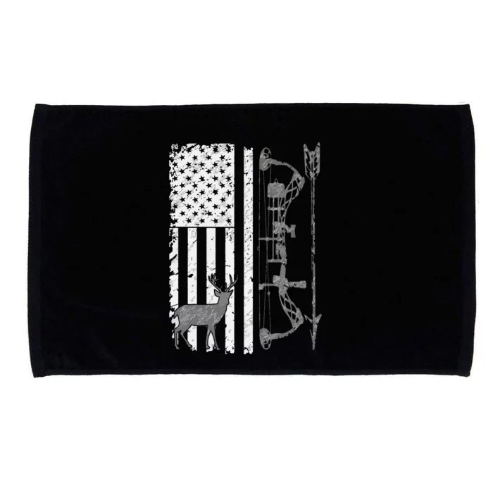 American Deer Hunting Bow Hunter Flag Accessories Hunt Gift Microfiber Hand Towel