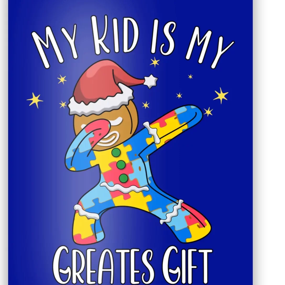 Autistic Dabbing Happy Gingerbread Mom Autism Awareness Gift Poster