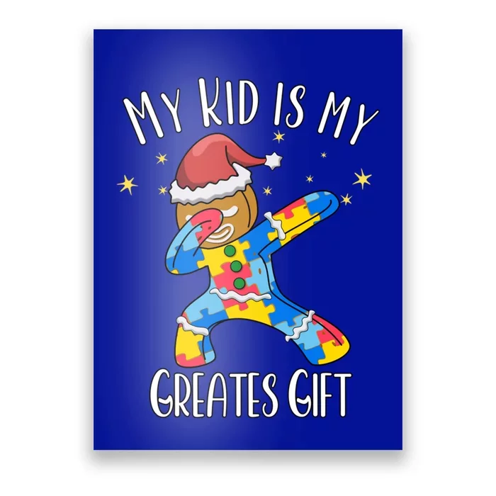 Autistic Dabbing Happy Gingerbread Mom Autism Awareness Gift Poster