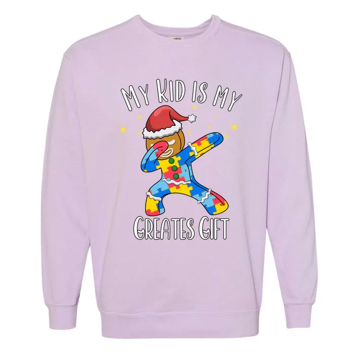 Autistic Dabbing Happy Gingerbread Mom Autism Awareness Gift Garment-Dyed Sweatshirt