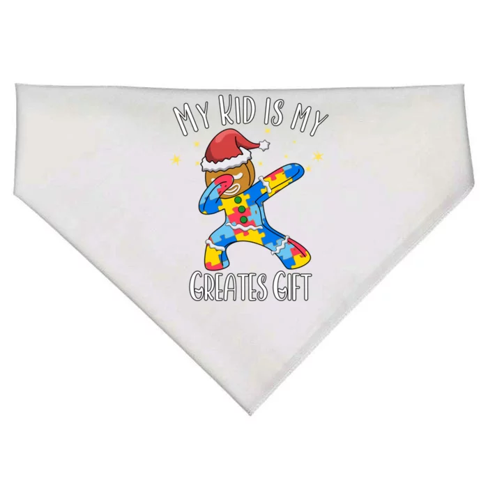 Autistic Dabbing Happy Gingerbread Mom Autism Awareness Gift USA-Made Doggie Bandana