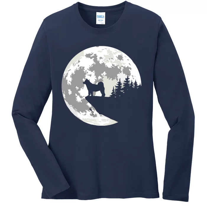 AKITA Dog Halloween Design Apparel Ladies Long Sleeve Shirt