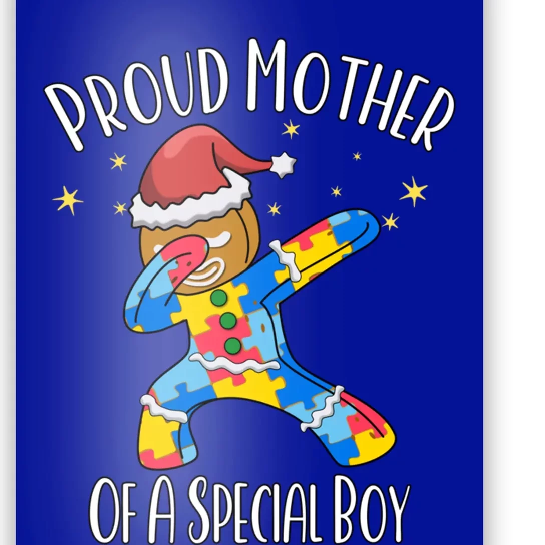 Autistic Dabbing Happy Gingerbread Christmas Autism Great Gift Poster