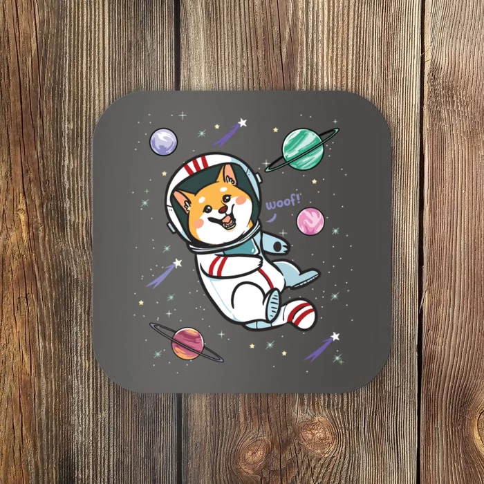 Astronaut Dog In Space Shiba Inu Akita Boy Girl Cosmonaut Coaster