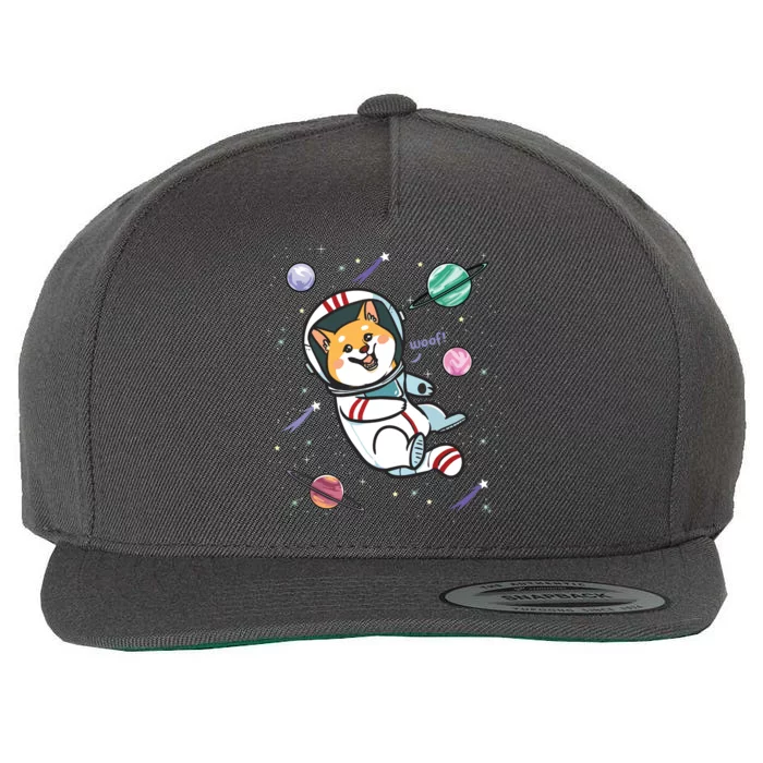 Astronaut Dog In Space Shiba Inu Akita Boy Girl Cosmonaut Wool Snapback Cap