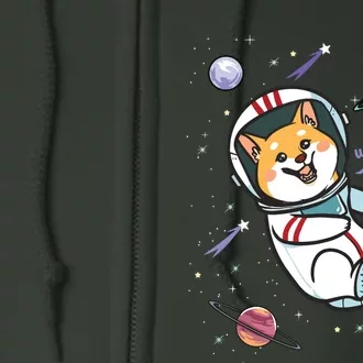 Astronaut Dog In Space Shiba Inu Akita Boy Girl Cosmonaut Full Zip Hoodie