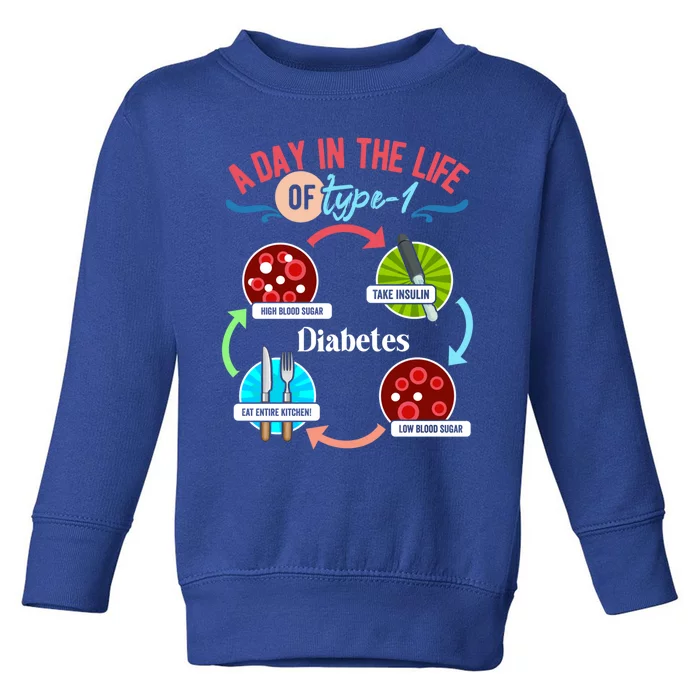 A Day In Life Of Typegift1 Diabetes Gift Toddler Sweatshirt