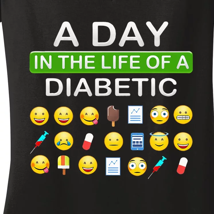 A Day In The Life Of A Diabetic Women's V-Neck T-Shirt