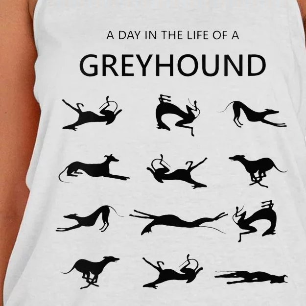 A Day In The Life Of A Greyhound Women's Knotted Racerback Tank