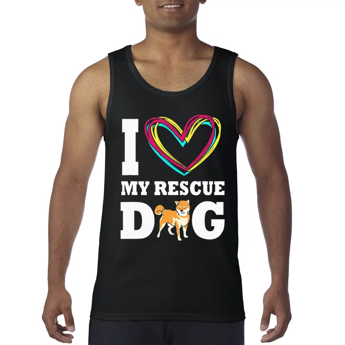 Adopt Dog I Love My Rescue Dog Tank Top