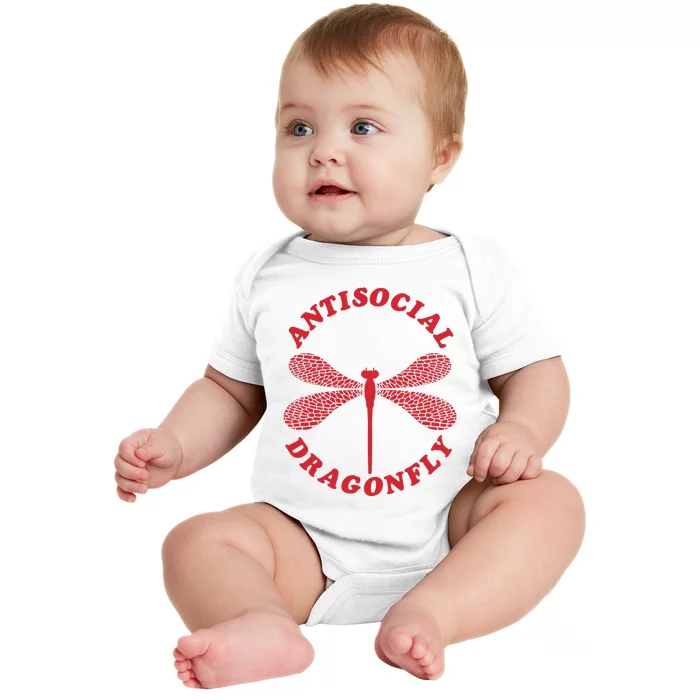 Antisocial Dragonfly Introvert Funny Introversion Humor Baby Bodysuit