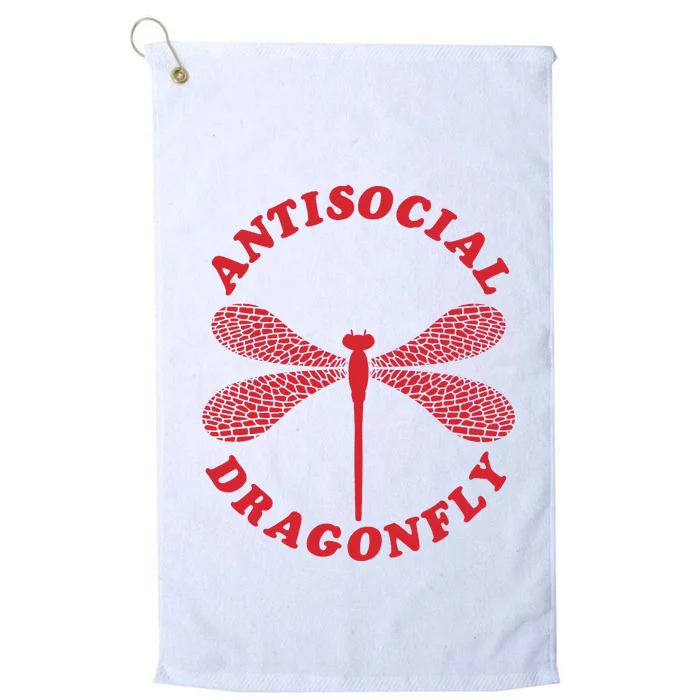 Antisocial Dragonfly Introvert Funny Introversion Humor Platinum Collection Golf Towel