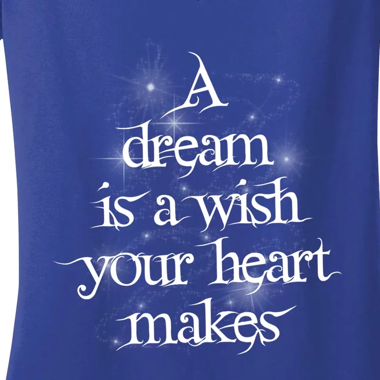 A Dream Is A Wish Your Heart Makes #Adreamisawish Gift Women's V-Neck T-Shirt