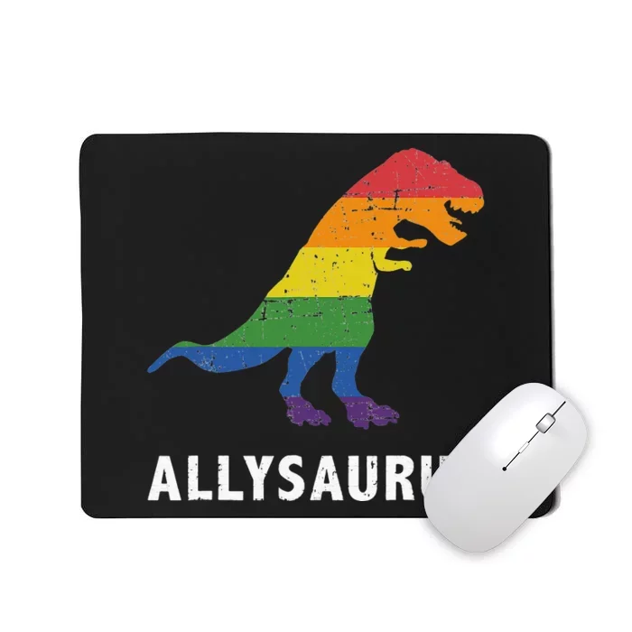 Allysaurus Dinosaur In Rainbow Flag For Ally LGBT Pride Mousepad