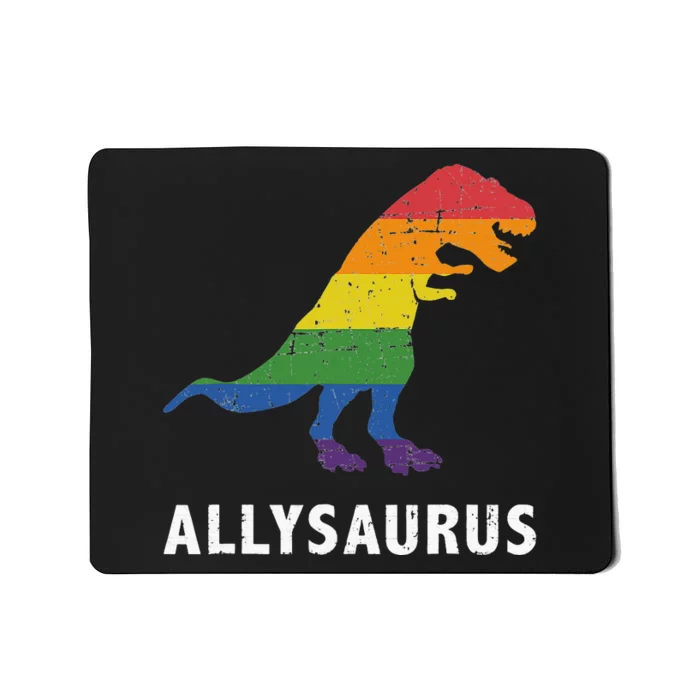 Allysaurus Dinosaur In Rainbow Flag For Ally LGBT Pride Mousepad