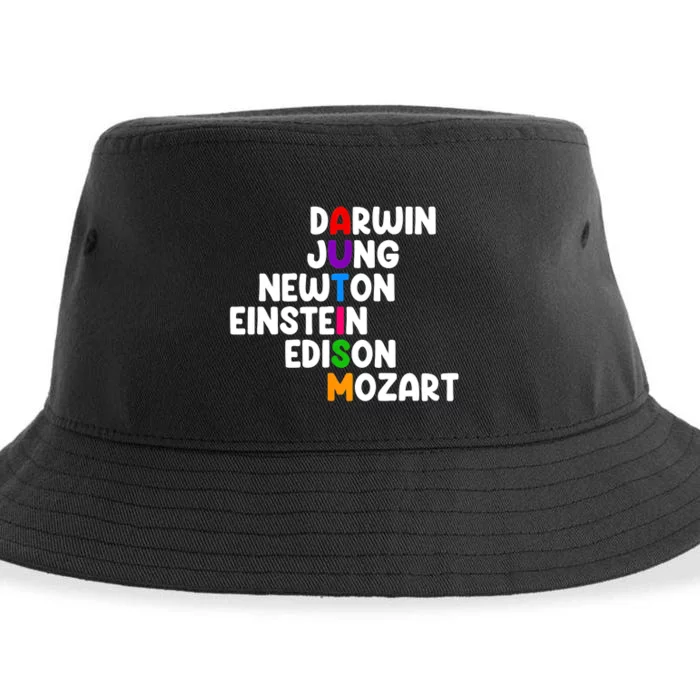 Autism Darwin Jung Newton Einstein Edison Sustainable Bucket Hat