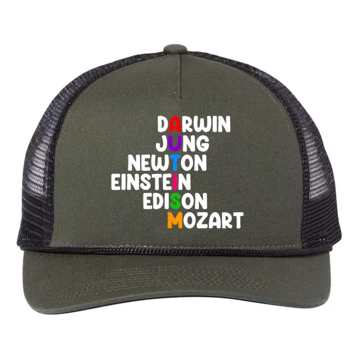 Autism Darwin Jung Newton Einstein Edison Retro Rope Trucker Hat Cap