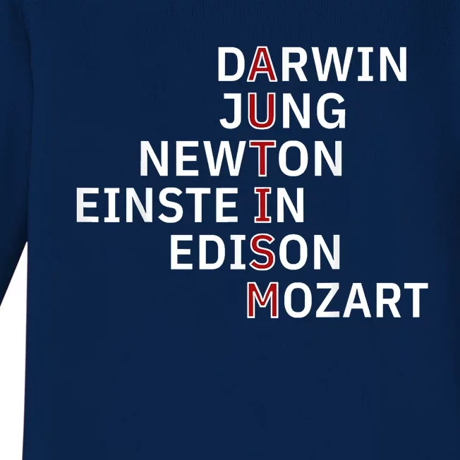 Autism Darwin Jung Newton Einste In Edison Mozart Baby Long Sleeve Bodysuit