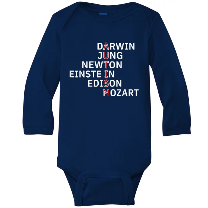 Autism Darwin Jung Newton Einste In Edison Mozart Baby Long Sleeve Bodysuit