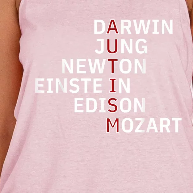 Autism Darwin Jung Newton Einste In Edison Mozart Women's Knotted Racerback Tank