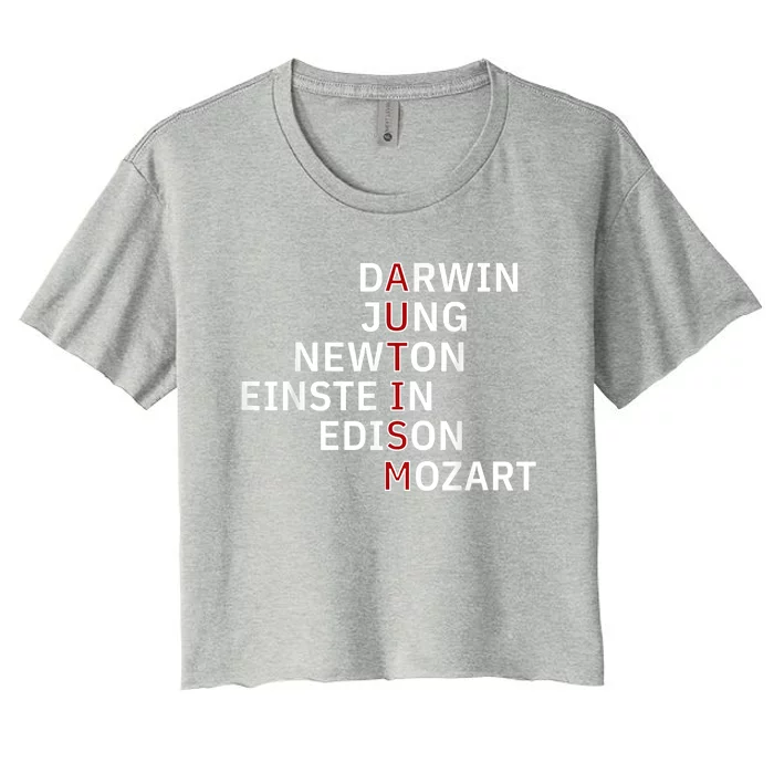 Autism Darwin Jung Newton Einste In Edison Mozart Women's Crop Top Tee