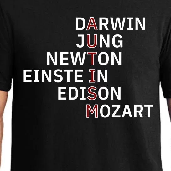 Autism Darwin Jung Newton Einste In Edison Mozart Gift Pajama Set