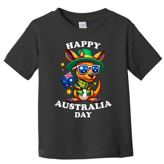 Australia Day Kangaroo Australian Flag Aussie Roo Toddler T-Shirt