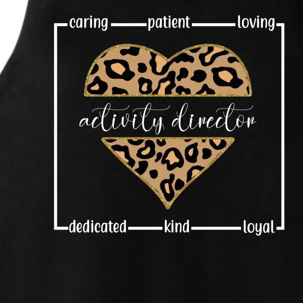 Activity Director Leopard Heart Ladies Tri-Blend Wicking Tank